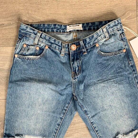 One Teaspoon Freebirds Skinny Jeans Straight leg Distressed Rips Low rise Zip - Picture 6 of 16